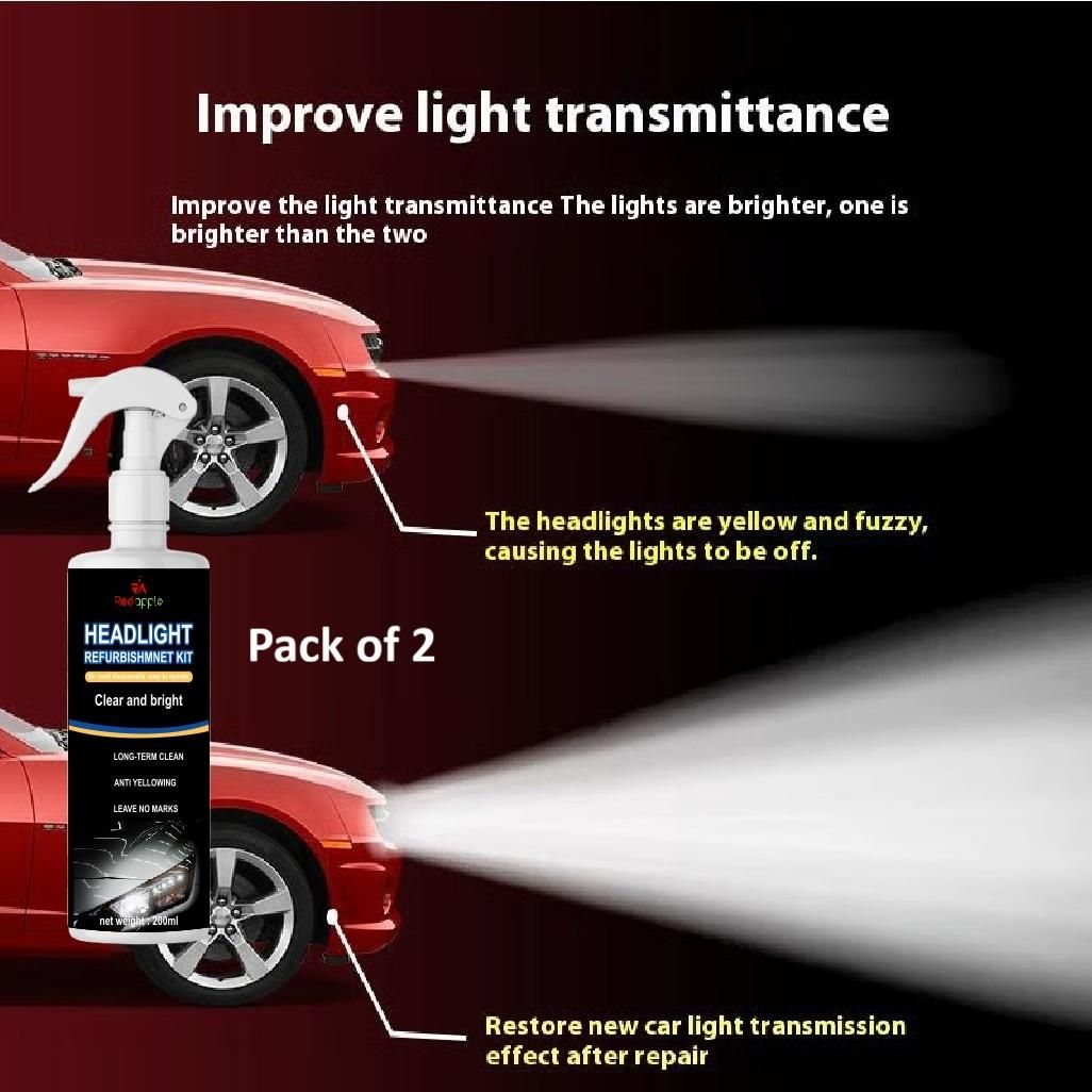 Automotive Headlight Restoration Spray – Buy 1 Get 1 + Protectant + Sponge + Microfiber Towel Free