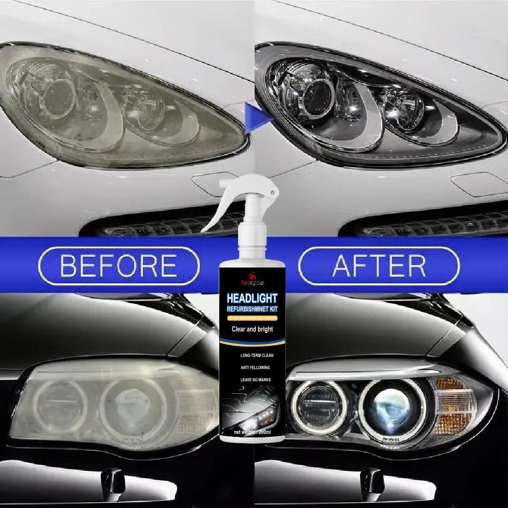 Automotive Headlight Restoration Spray – Buy 1 Get 1 + Protectant + Sponge + Microfiber Towel Free