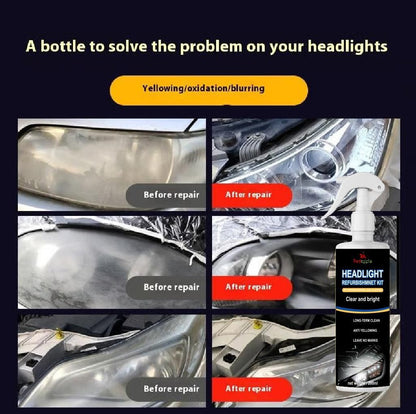 Automotive Headlight Restoration Spray – Buy 1 Get 1 + Protectant + Sponge + Microfiber Towel Free