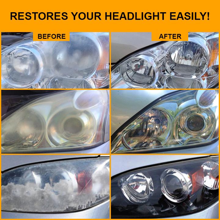 Automotive Headlight Restoration Spray – Buy 1 Get 1 + Protectant + Sponge + Microfiber Towel Free